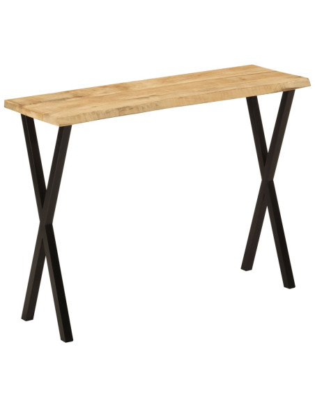 Tavolo Consolle Bordi Vivi 105x33x76 cm Legno Massello di Mango