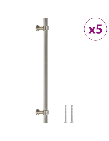 Maniglie per Mobili 5pz Argento 192mm in Acciaio Inox