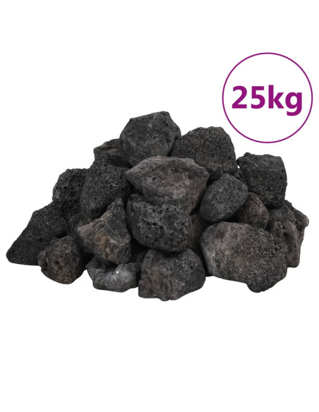 Rocce Vulcaniche 25 kg Nere 3-5 cm