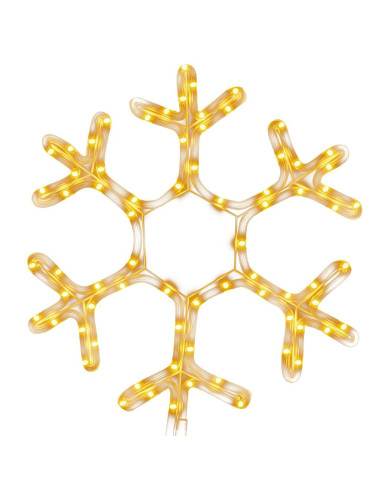 Figura Natalizia Fiocco di Neve con 72 LED Bianco Caldo 38x37cm