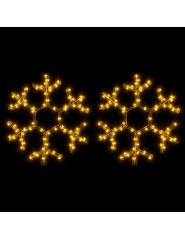 Figura Natalizia Fiocco di Neve LED 2 pz Bianco Caldo 38x37 cm