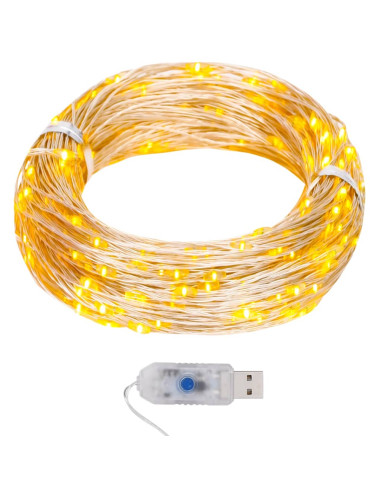Micro Luci Fatate Sferiche 40m 400 LED Bianco Caldo 8 Funzioni