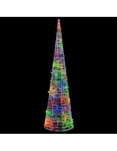 Piramide Decorativa Cono di Luce LED Acrilico Colorato 120 cm