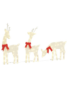 Decorazione Natalizia Renna 3 pz 90 LED Bianco Caldo