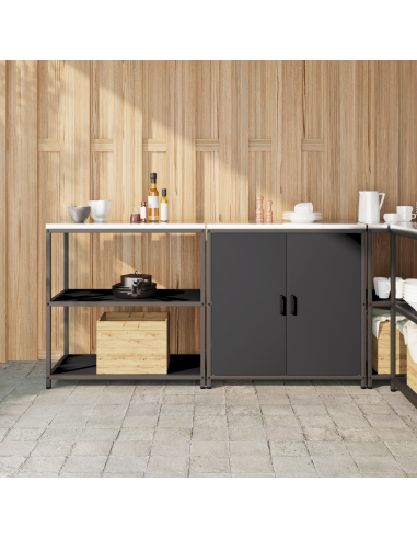 Set di Stoccaggio per Cucina con lo scaffale 2 pcs Nero