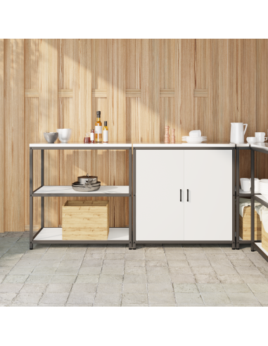 Set di Stoccaggio per Cucina con lo scaffale 2 pcs Bianco