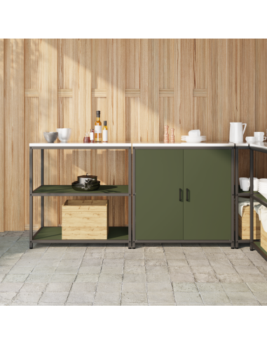 Set di Stoccaggio per Cucina con lo scaffale 2 pcs Verde oliva