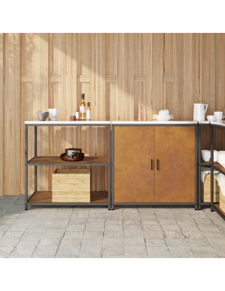 Set di Stoccaggio per Cucina con lo scaffale 2 pcs Ruggine