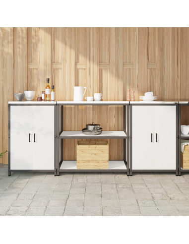 Set di Stoccaggio per Cucina con lo scaffale 3 pcs Bianco