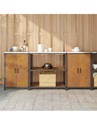 Set di Stoccaggio per Cucina con lo scaffale 3 pcs Ruggine