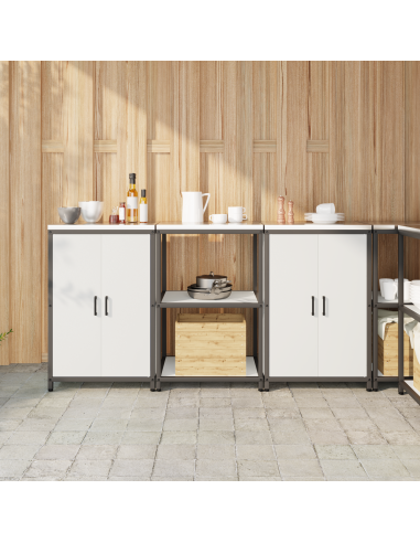 Set di Stoccaggio per Cucina con lo scaffale 3 pcs Bianco