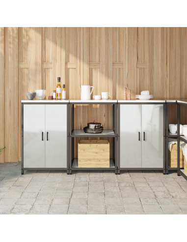 Set di Stoccaggio per Cucina 3 pcs Argento Acciaio zincato