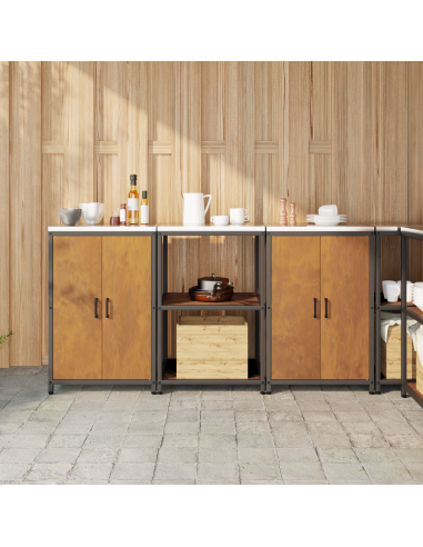 Set di Stoccaggio per Cucina con lo scaffale 3 pcs Ruggine