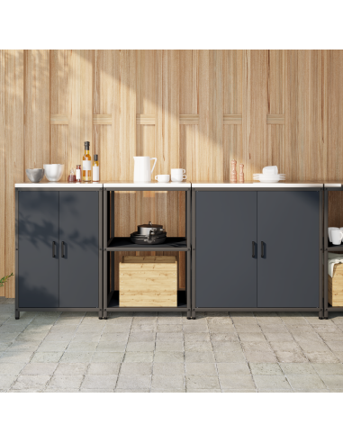 Set di Stoccaggio per Cucina con lo scaffale 3 pcs Antracite