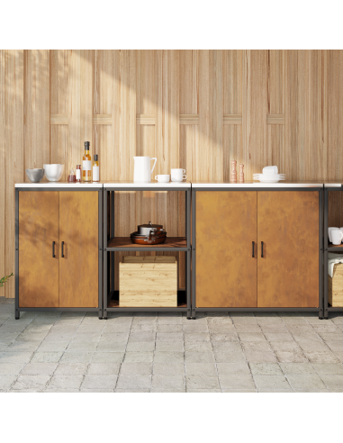 Set di Stoccaggio per Cucina con lo scaffale 3 pcs Ruggine