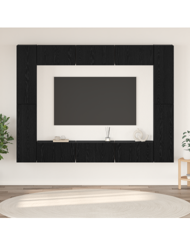 Set mobile TV 10 pcs Rovere Nero Legno multistrato