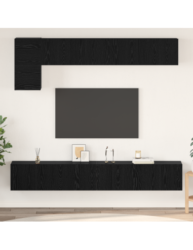 Set mobile TV 5 pcs Rovere Nero Legno multistrato