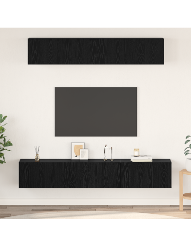 Set mobile TV 5 pcs Rovere Nero Legno multistrato