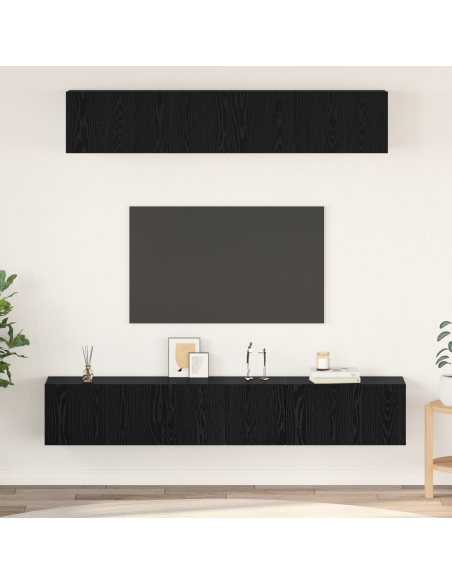 Set mobile TV 5 pcs Rovere Nero Legno multistrato