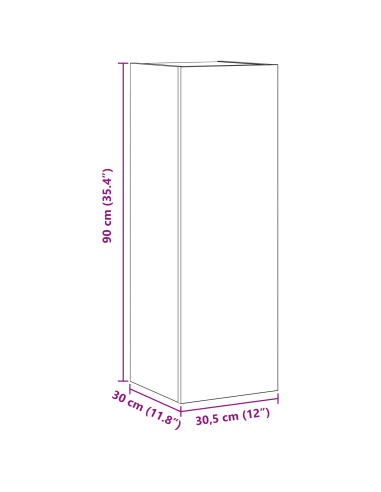 Set mobile TV con cassetto 4 pcs Rovere Nero Legno multistrato
