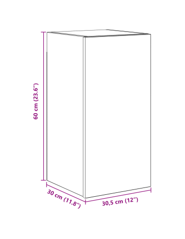 Mobile TV da Parete 2 pcs Rovere Nero Legno multistrato