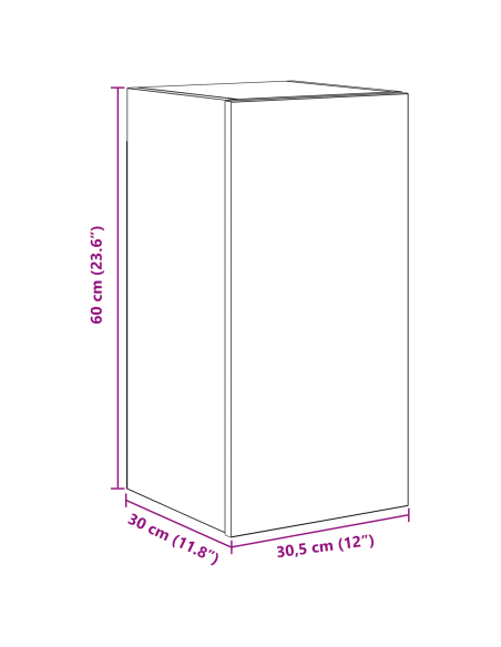 Mobile TV da Parete 2 pcs Rovere Nero Legno multistrato