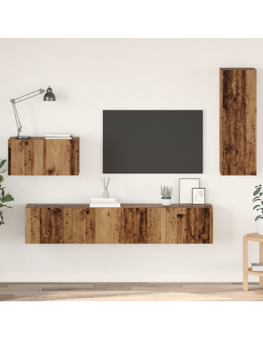 Mobile TV da Parete 4 pcs Legno vecchio Legno multistrato
