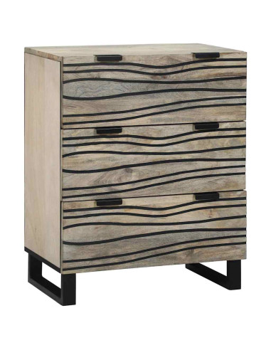 Credenza Bianco 60 x 33.5 x 75 cm Legno massello di mango