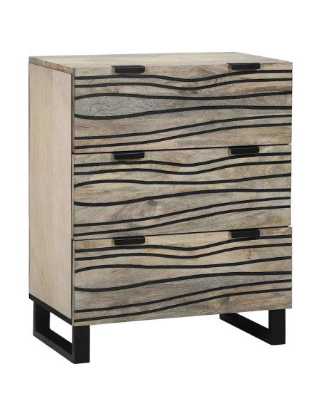 Credenza Bianco 60 x 33.5 x 75 cm Legno massello di mango