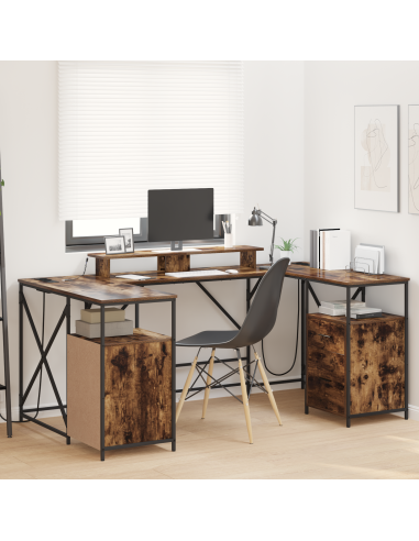 Scrivania Rovere fumé 182 x 101 x 87,5 cm Legno multistrato