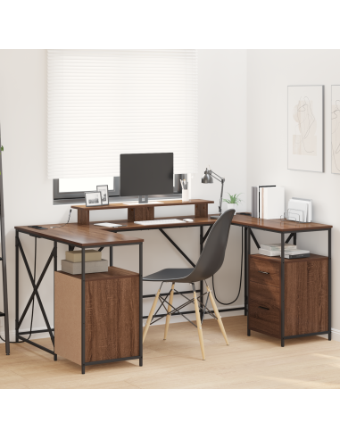 Scrivania Rovere Marrone 182 x 101 x 87,5 cm Legno multistrato