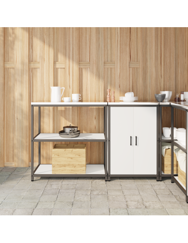 Set di Stoccaggio per Cucina con lo scaffale 2 pcs Bianco