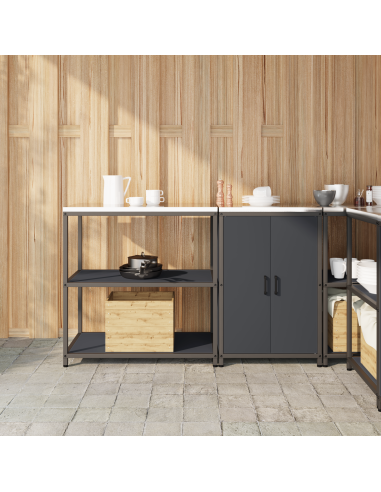 Set di Stoccaggio per Cucina con lo scaffale 2 pcs Antracite