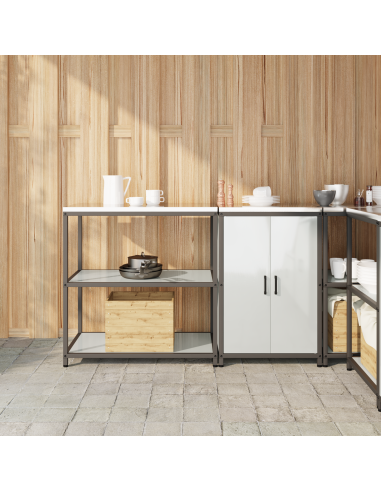 Set di Stoccaggio per Cucina 2 pcs Argento Acciaio zincato