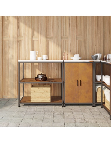 Set di Stoccaggio per Cucina con lo scaffale 2 pcs Ruggine