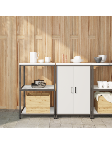 Set di Stoccaggio per Cucina con lo scaffale 2 pcs Bianco