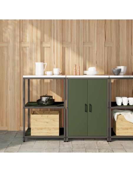 Set di Stoccaggio per Cucina con lo scaffale 2 pcs Verde oliva