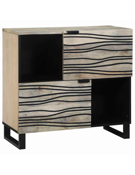 Credenza Bianco 80 x 33 x 75 cm legno massello di mango