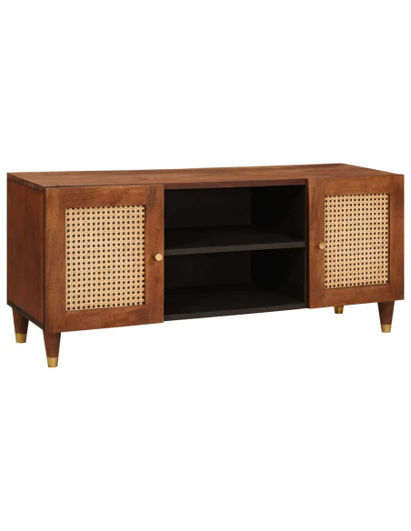 Mobile TV Marrone 105 x 33,5 x 46 cm Legno di mango massello