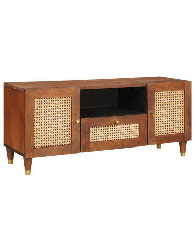 Mobile TV Marrone 105 x 33,5 x 46 cm Legno di mango massello