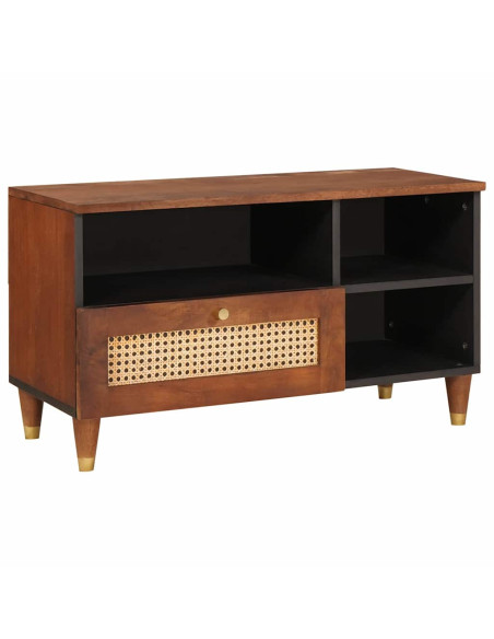 Mobile TV Marrone 80 x 33,5 x 46 cm Legno di mango massello