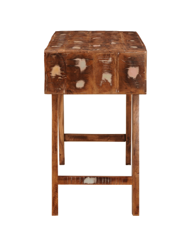 Tavolo da Trucco con specchio Marrone Legno Recuperato Massello