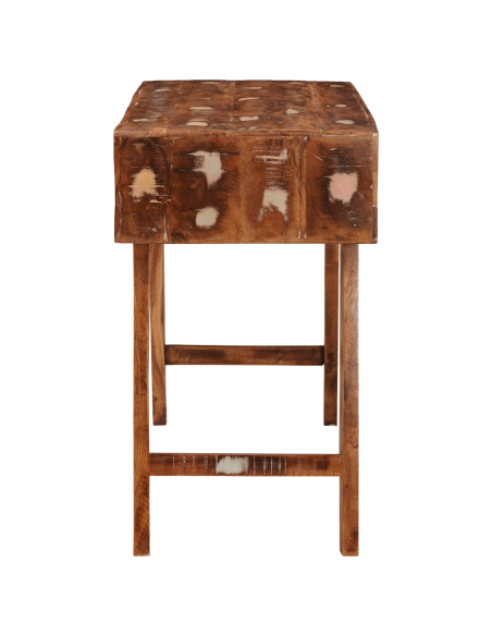 Tavolo da Trucco con specchio Marrone Legno Recuperato Massello