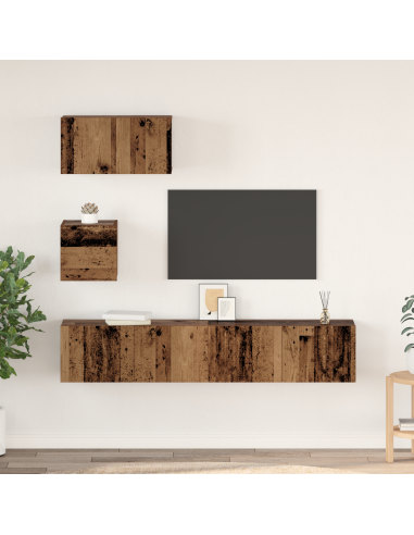 Set mobile TV 3 pcs Legno vecchio Legno multistrato