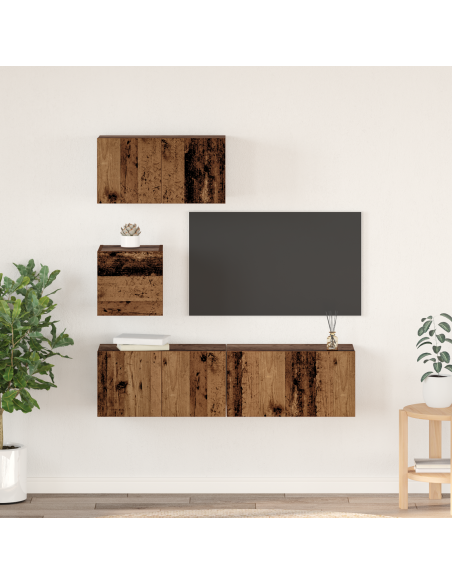 Set mobile TV 4 pcs Legno vecchio Legno multistrato