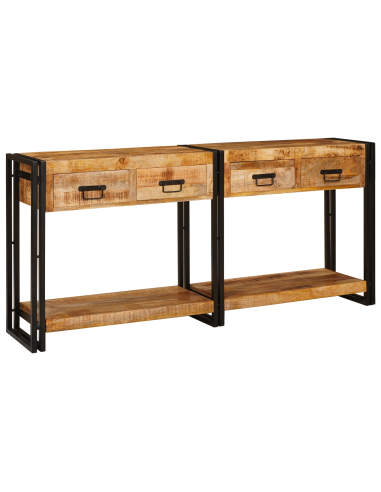 Tavoli consolle 2 pcs Marrone Legno di mango massello