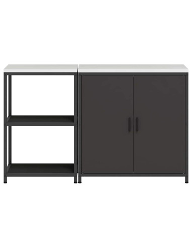Set di Stoccaggio per Cucina con lo scaffale 2 pcs Nero