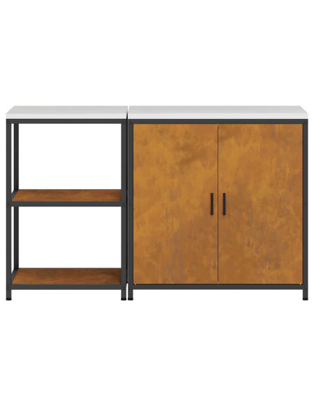 Set di Stoccaggio per Cucina con lo scaffale 2 pcs Ruggine