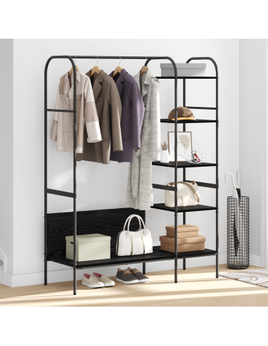 Stendibiancheria Nero 120 x 44 x 160 cm Legno multistrato