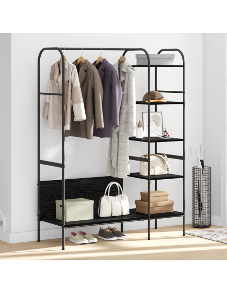 Stendibiancheria Nero 120 x 44 x 160 cm Legno multistrato